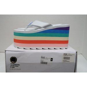 YRU Pixi Rainbow Mega Platform Flip Flops